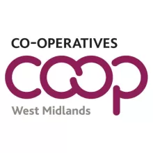 Co-ops West Midlands logo, purple symbol on white background
